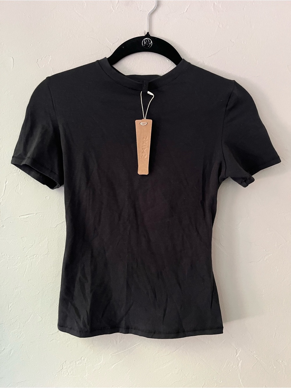 SKIMS COTTON JERSEY T SHIRT SOOT XS S